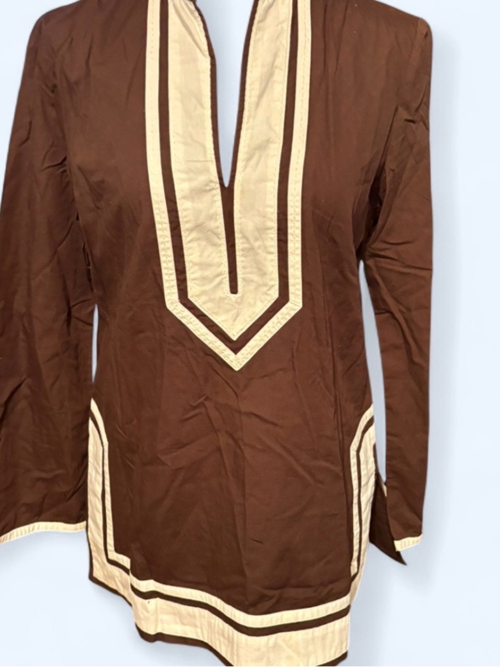 Michael Kors Brown Tunic with Cream Trim
